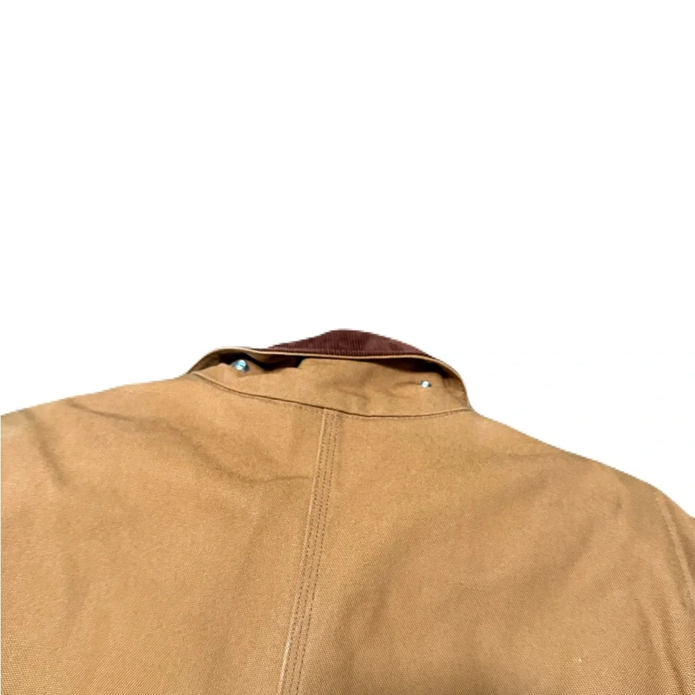 Carhartt Blanket Lined Chore Jacket Brown Michigan Corduroy Collar C001 Sz XL - Picture 6 of 13